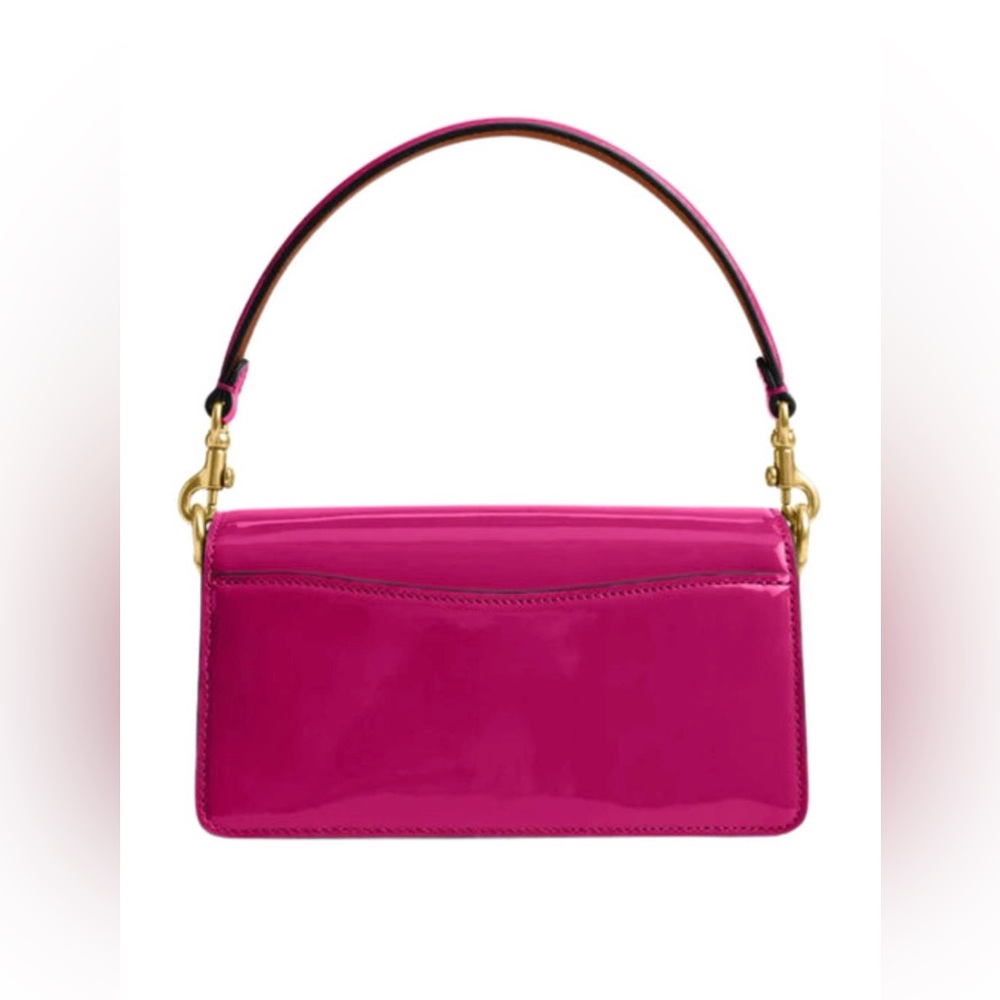 Coach Tabby 20 Shoulder Bag In Signature Patent Leather Magenta - Picture 5 of 9